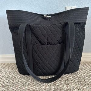 Vera Bradley Black Shoulder Tote Bag Work School Travel
